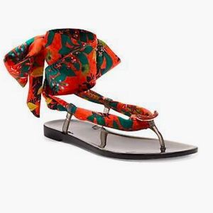 ♥️NWOT INC Womens🧣Tie Brooch Embellished Malala Thong Sandal